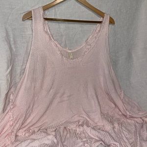 Pink free people tank